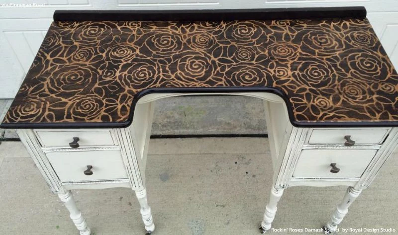 Rockin' Roses Damask Wall Stencil - Image 13