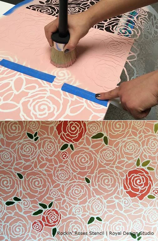 Rockin' Roses Damask Wall Stencil - Image 15