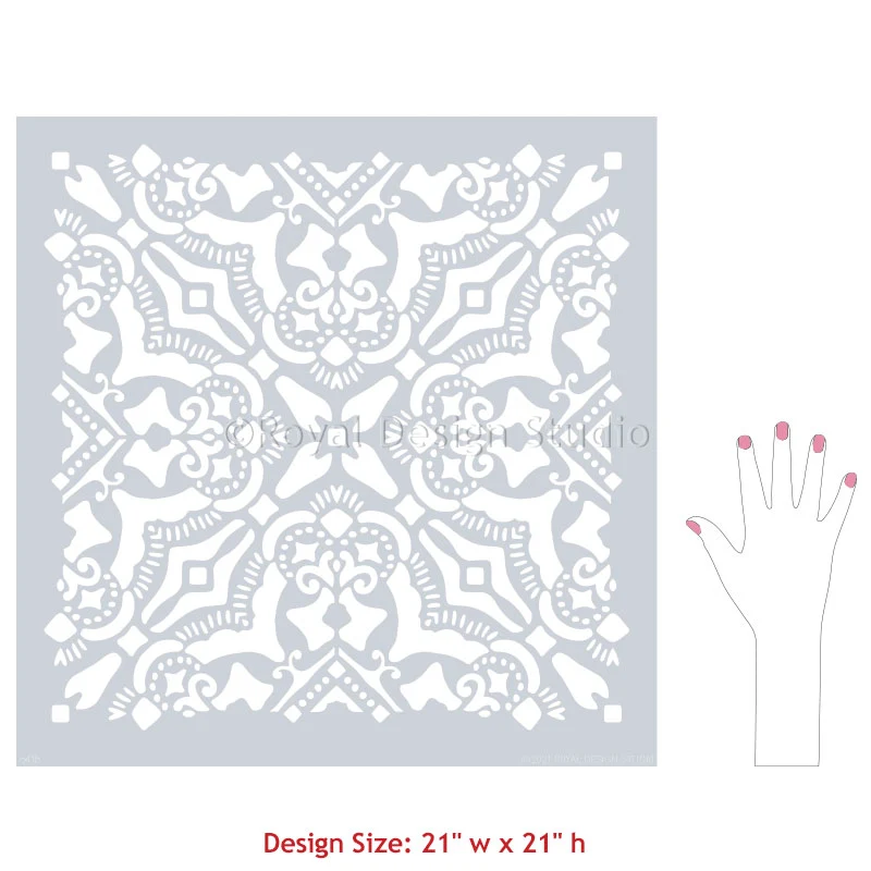 Rosa Tile Stencil - Image 4