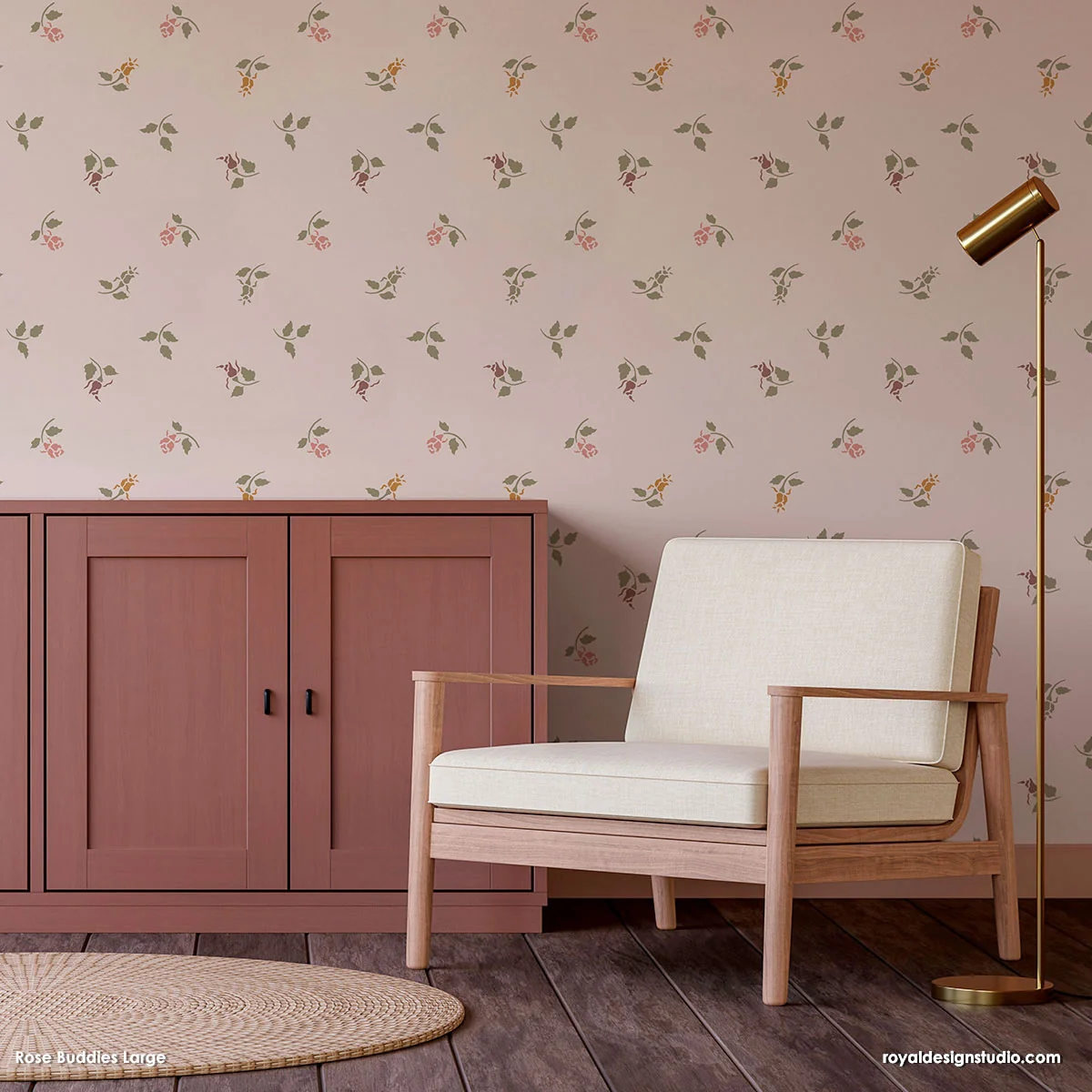 Rose Buddies Floral Furniture and Wall Stencil - Image 10