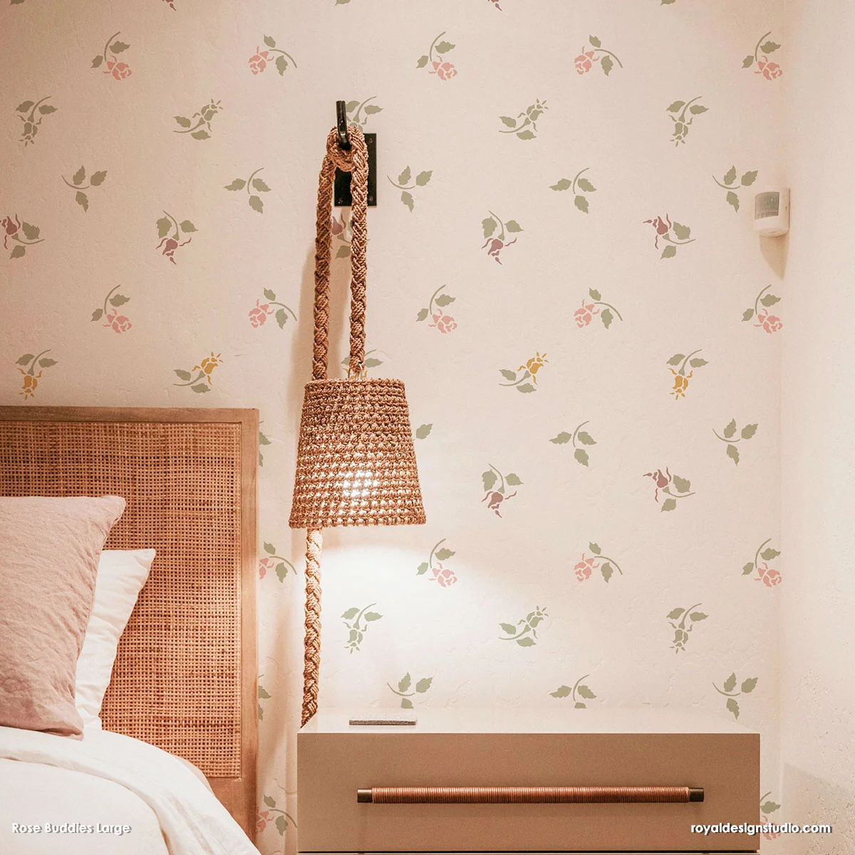 Rose Buddies Floral Furniture and Wall Stencil - Image 4