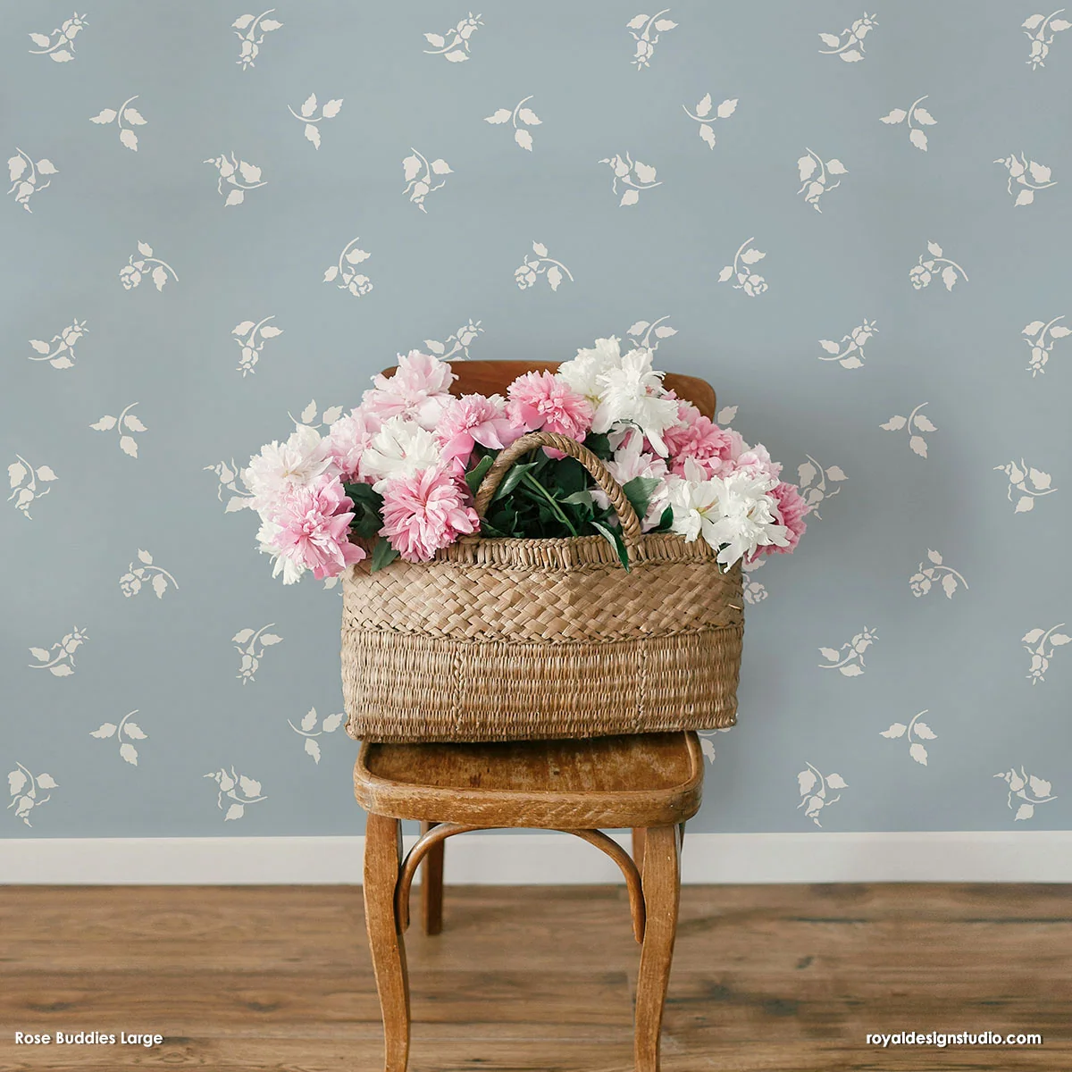 Rose Buddies Floral Furniture and Wall Stencil - Image 5