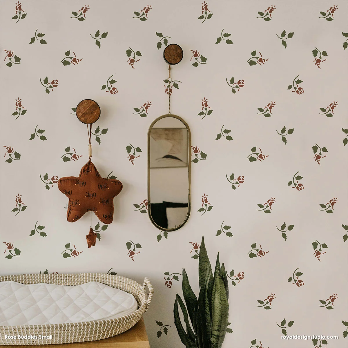 Rose Buddies Floral Furniture and Wall Stencil - Image 6