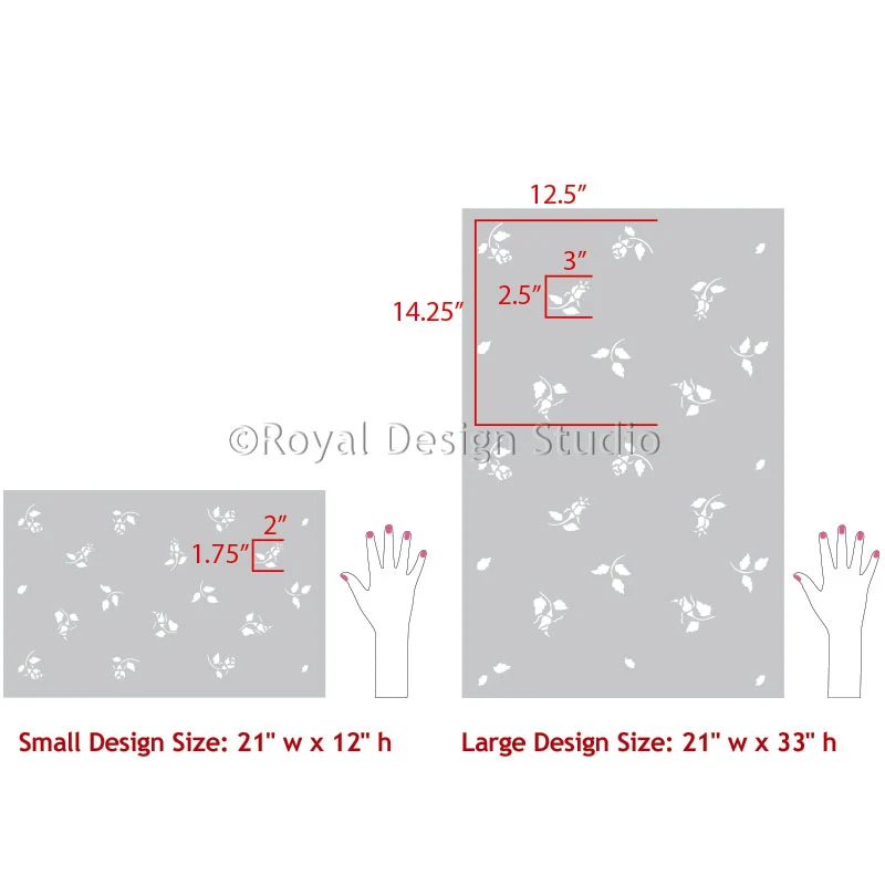 Rose Buddies Floral Furniture and Wall Stencil - Image 7
