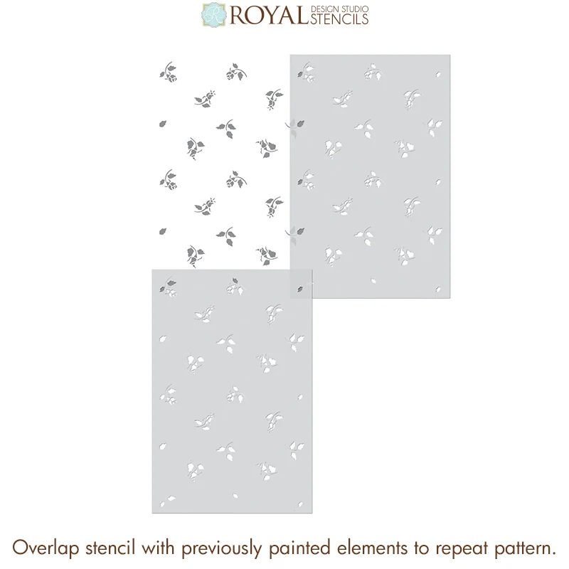 Rose Buddies Floral Furniture and Wall Stencil - Image 8