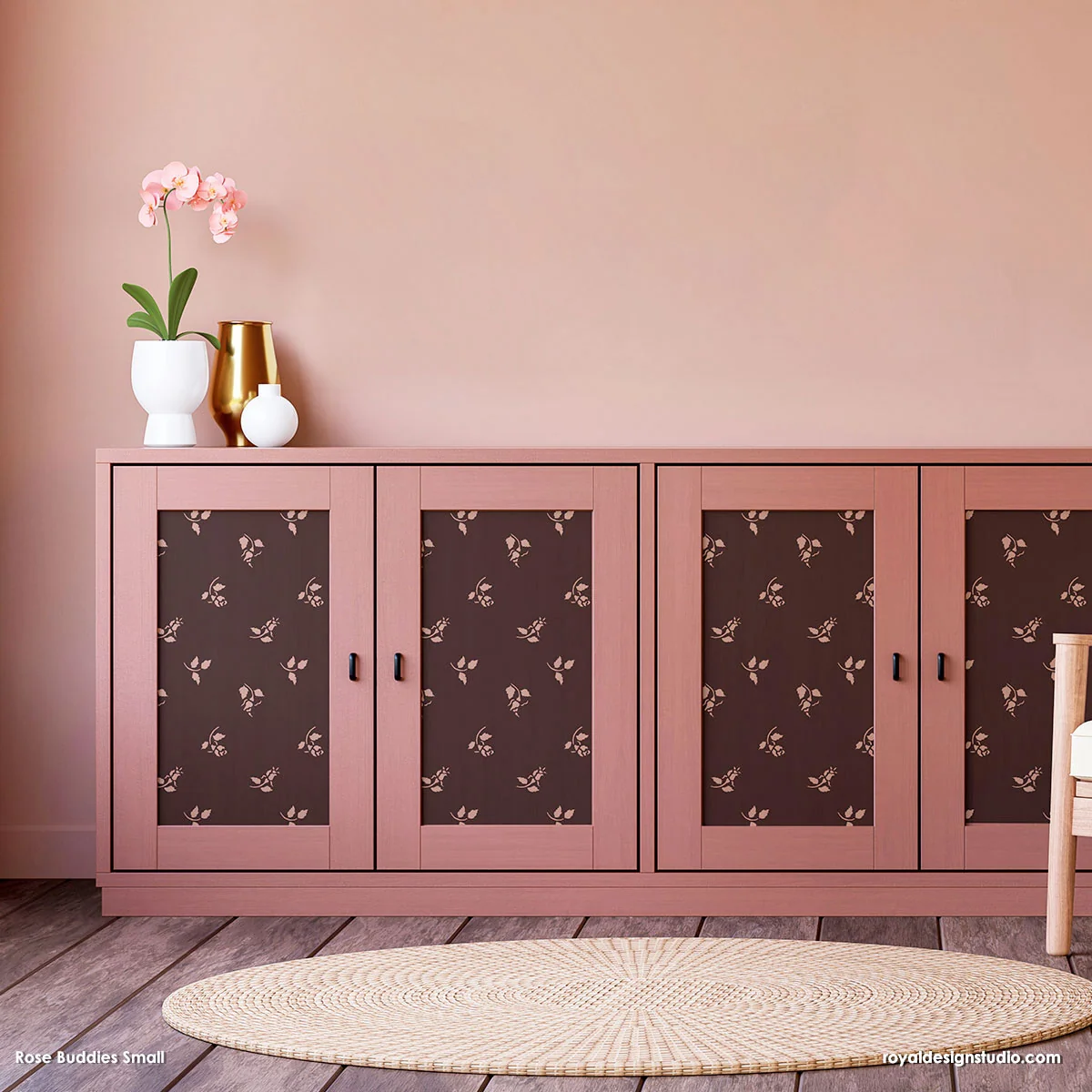 Rose Buddies Floral Furniture and Wall Stencil - Image 9