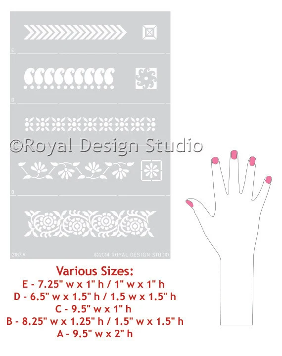 Sari Border Series Indian Furniture Stencil - Image 5