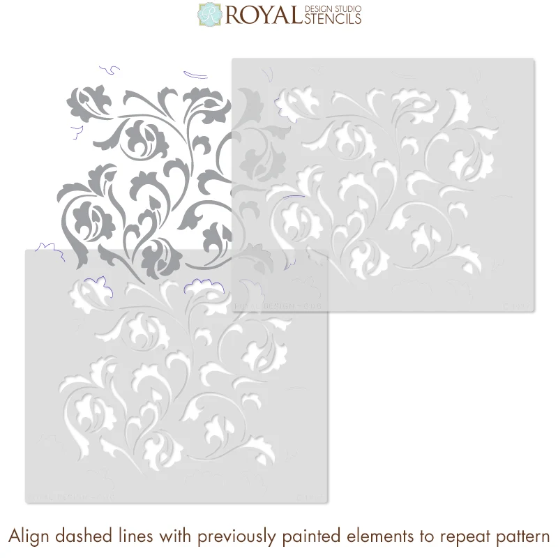 Scrollallover Furniture Stencil - Image 20