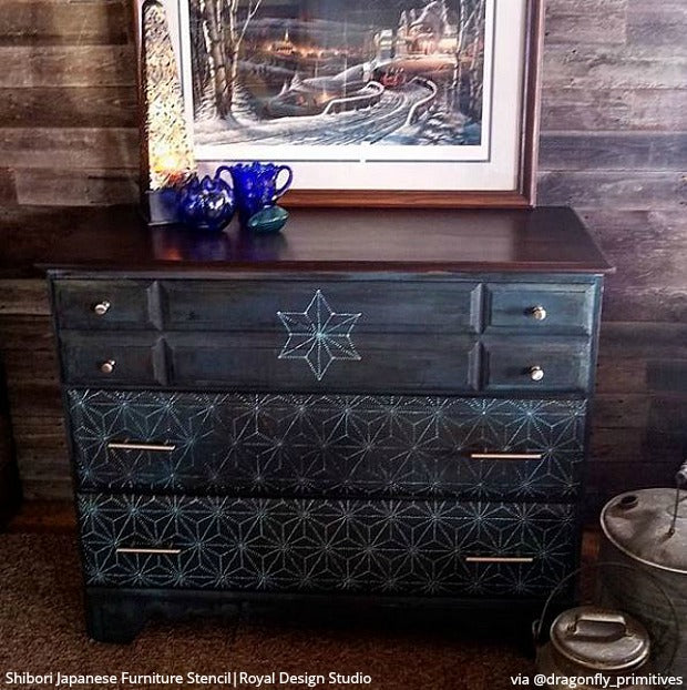Shibori Japanese Furniture Stencil - Image 13