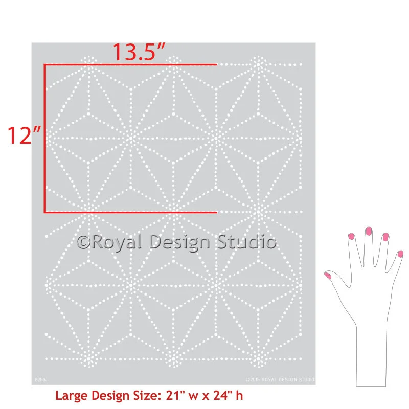 Shibori Japanese Wall Stencil - Image 13