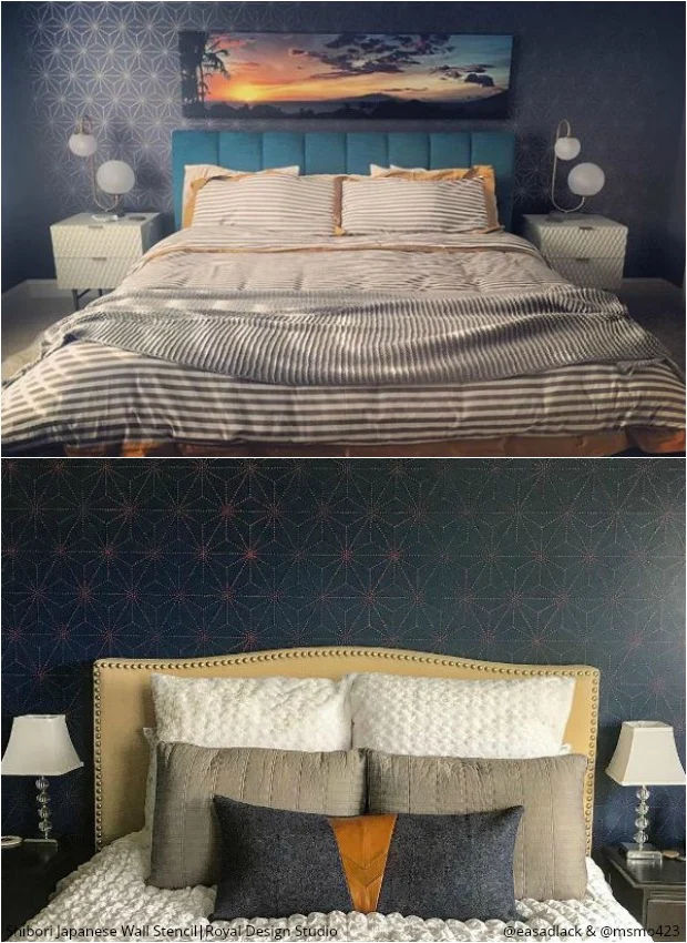 Shibori Japanese Wall Stencil - Image 9