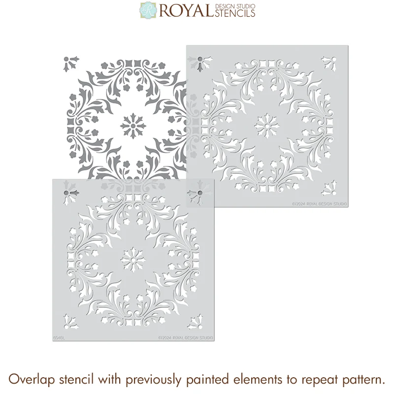 Sintra Tile Large Patio Stencil - Image 4