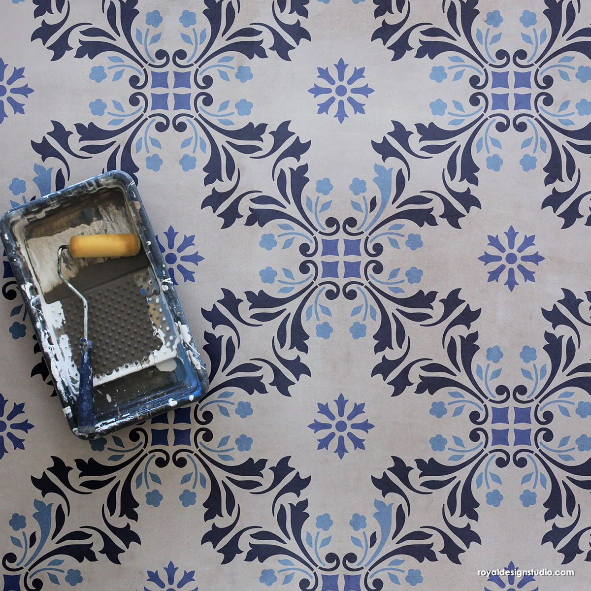 Sintra Tile Large Patio Stencil - Image 5