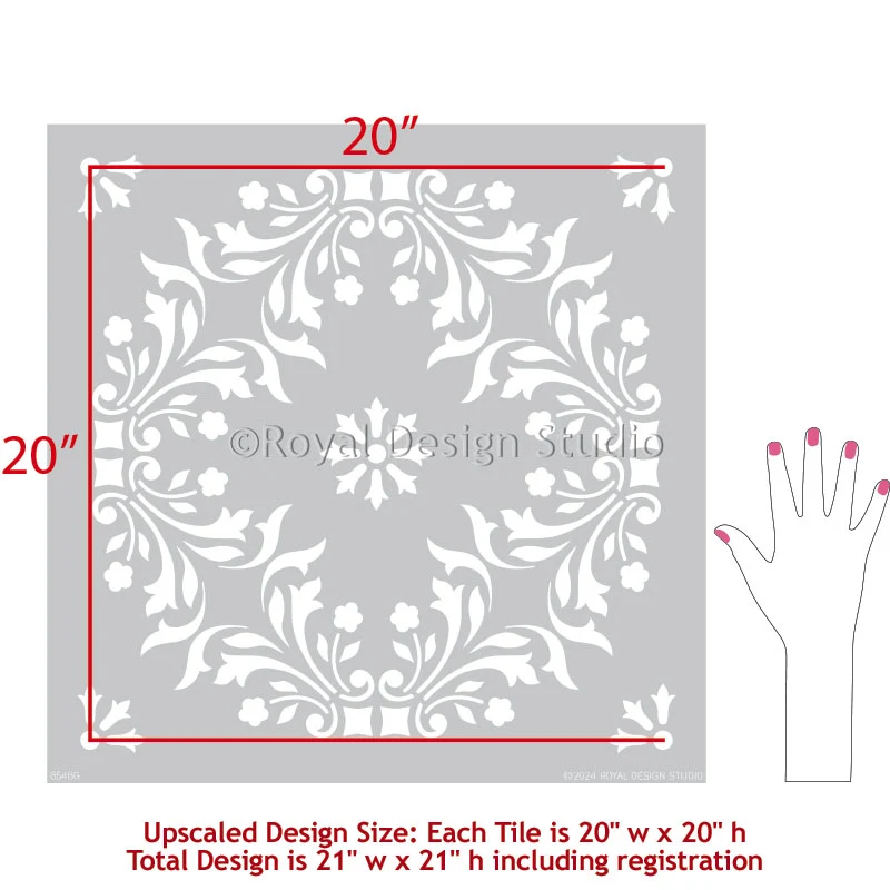 Sintra Tile Large Patio Stencil - Image 7