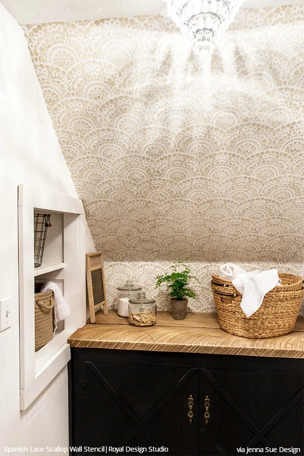 Spanish Lace Scallop Wall Stencil - Image 7