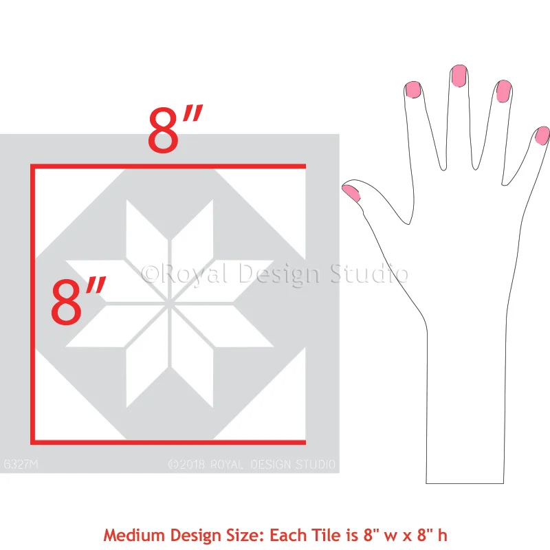 Star Quilt Tile Stencil - Image 8