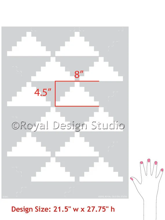 Step Up Triangles Wall Stencil Large - Image 6