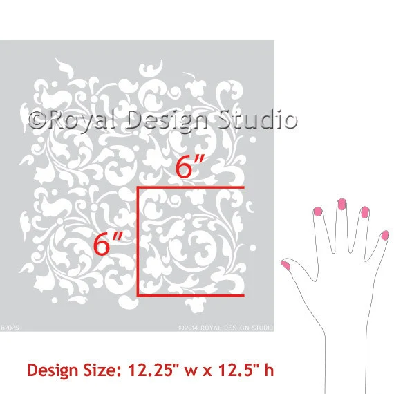 Sultan Swirl Furniture Stencil - Image 2