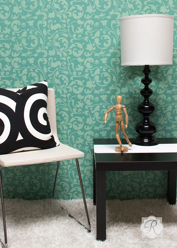 Sultan Swirl Wall Stencil - Image 3