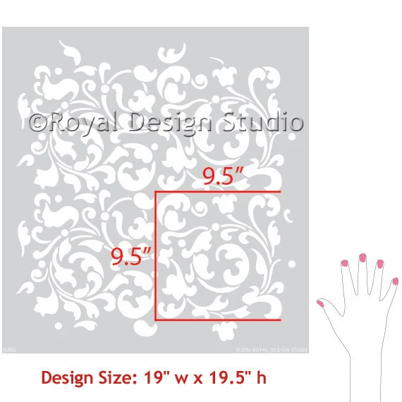Sultan Swirl Wall Stencil - Image 5