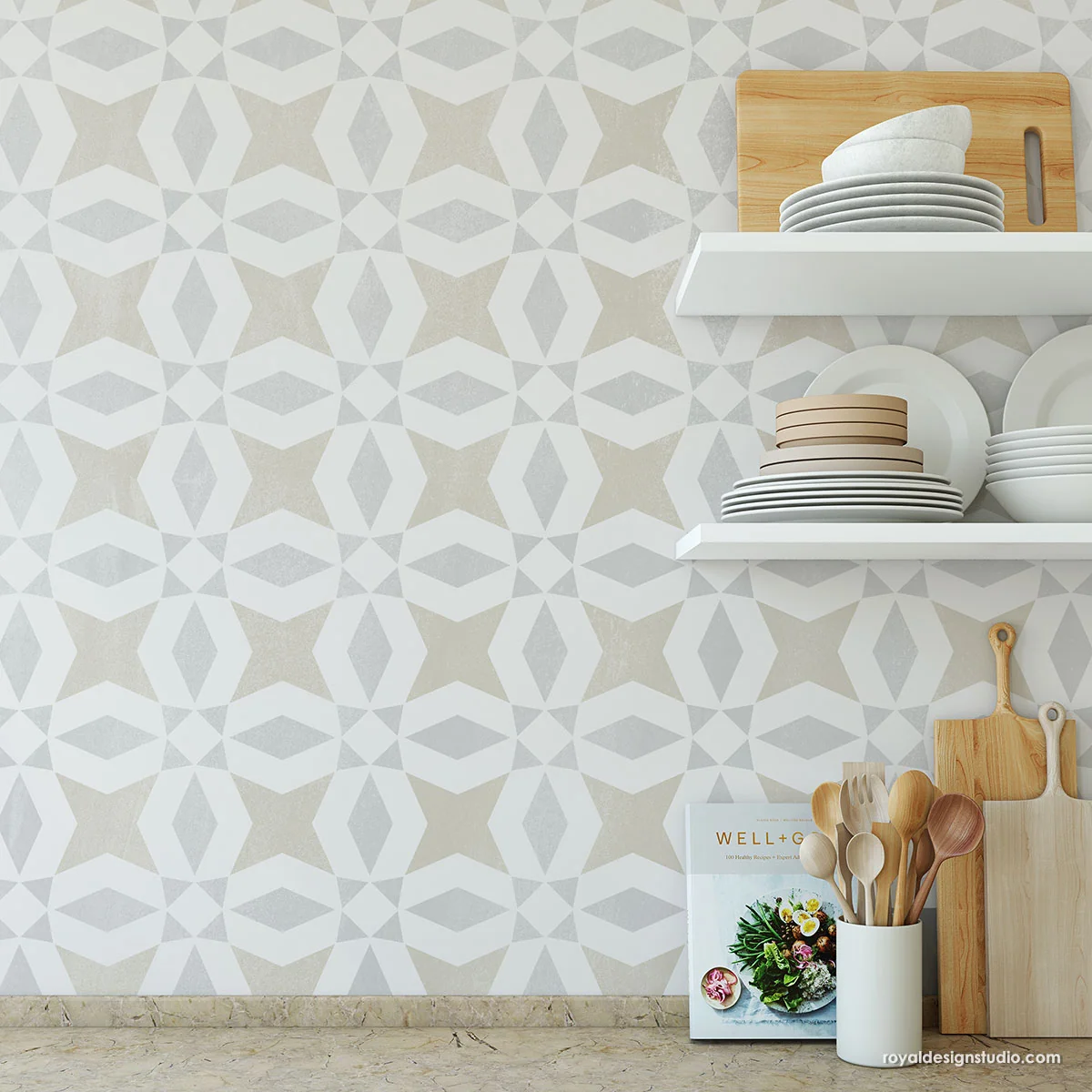Sultana Tile Allover Stencil - Image 4