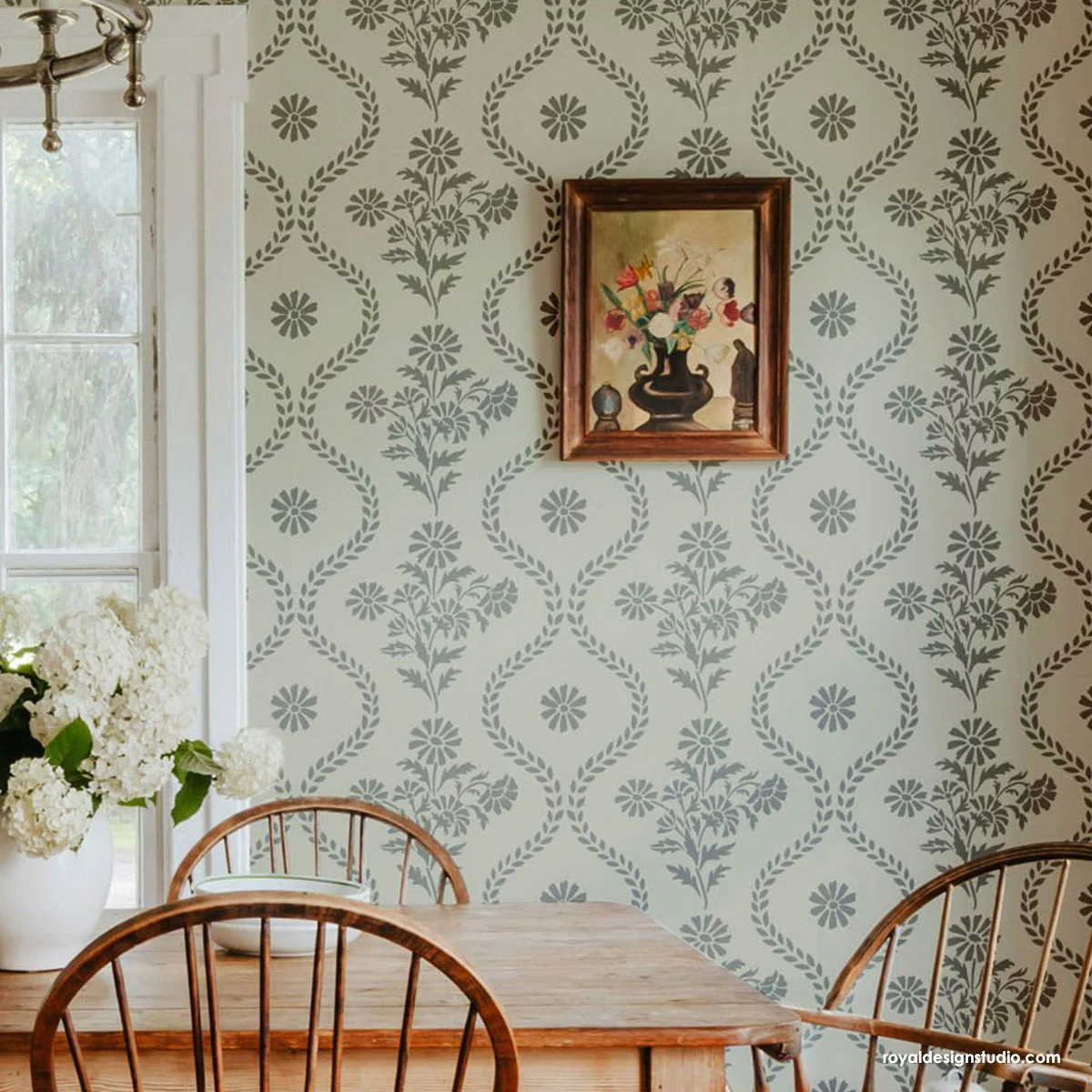 Summer Field Cottage Wall Stencil - Image 10