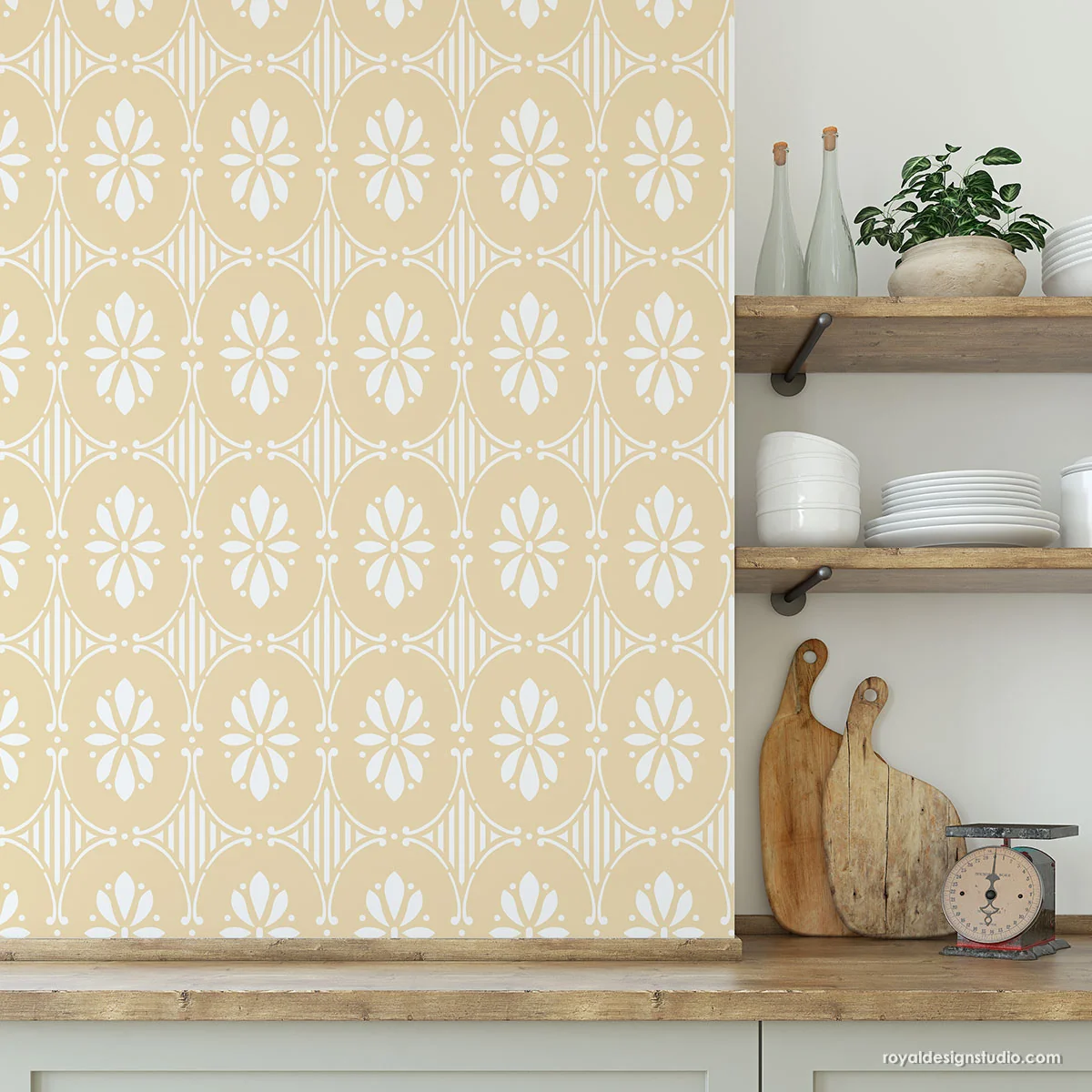 Swedish Floral Allover Stencil - Image 9