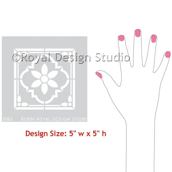 Taj Tile Wall Art Indian Furniture Stencil - Image 2