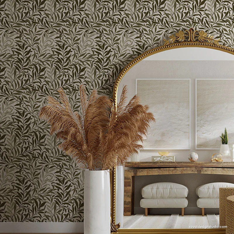 Thicket Leaves Wall Stencil - Image 8