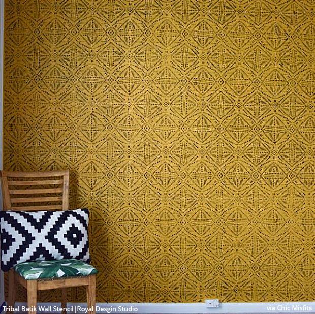 Tribal Batik Allover Wall Stencil - Image 15