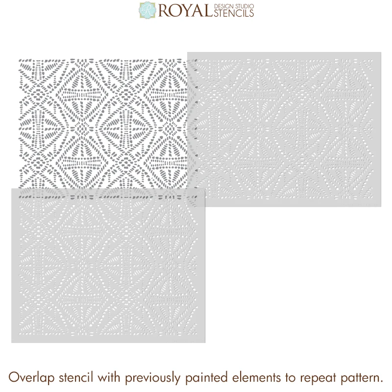 Tribal Batik Allover Wall Stencil - Image 16