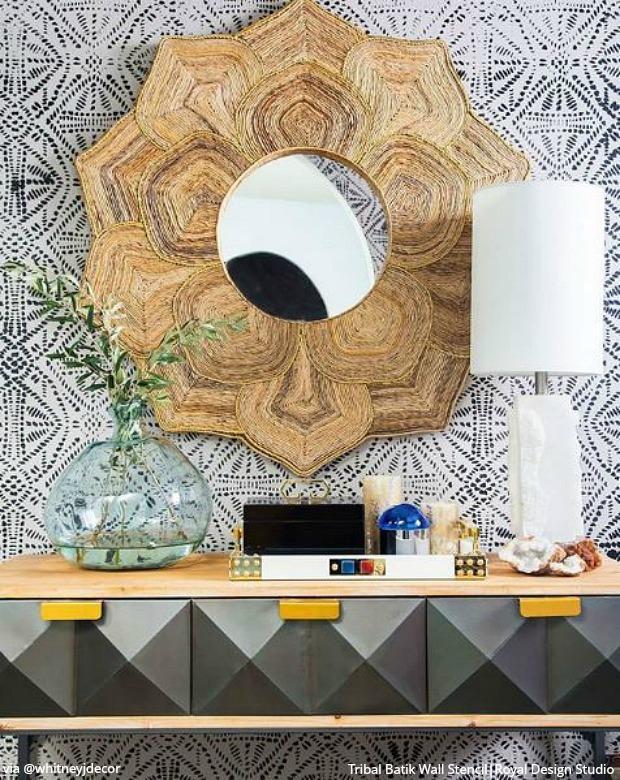 Tribal Batik Allover Wall Stencil - Image 4