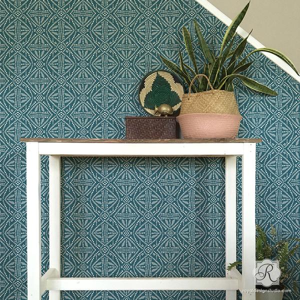 Tribal Batik Allover Wall Stencil - Image 5