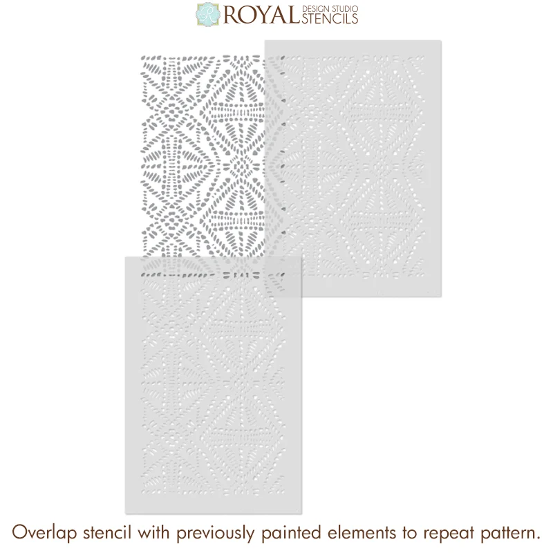 Tribal Batik Furniture Stencil - Image 10