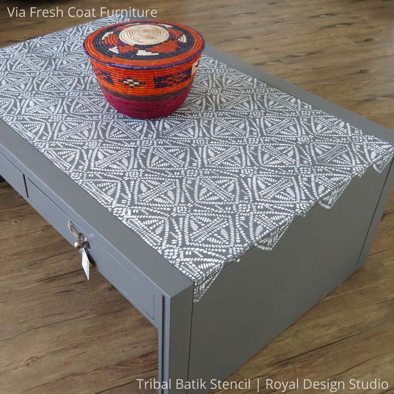 Tribal Batik Furniture Stencil - Image 11