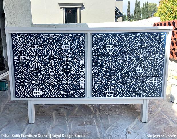 Tribal Batik Furniture Stencil - Image 12