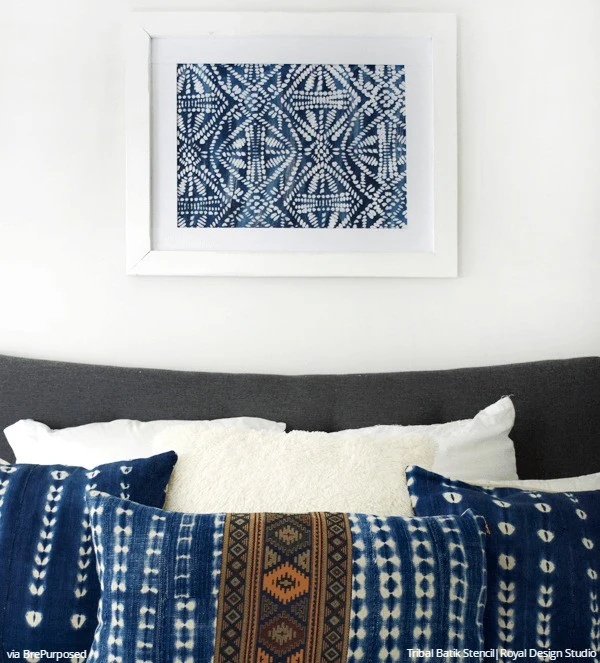 Tribal Batik Furniture Stencil - Image 13