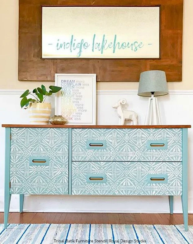 Tribal Batik Furniture Stencil - Image 14