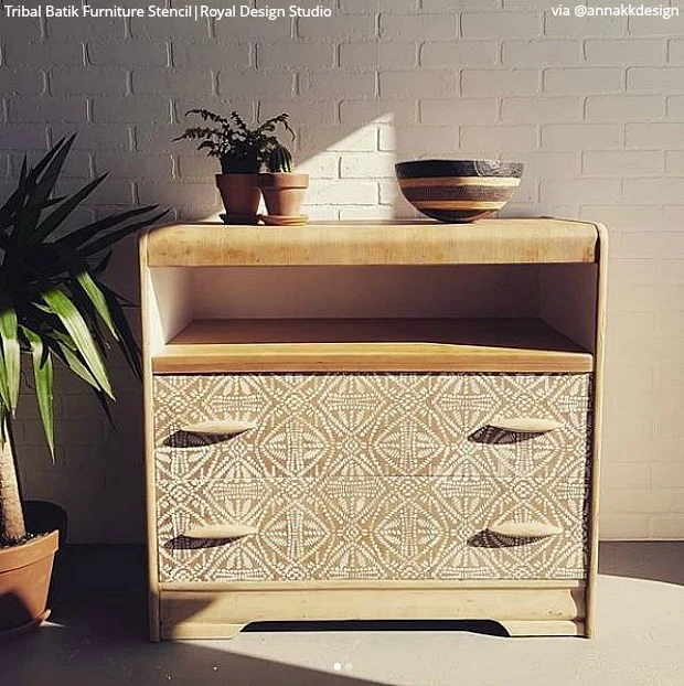 Tribal Batik Furniture Stencil - Image 15