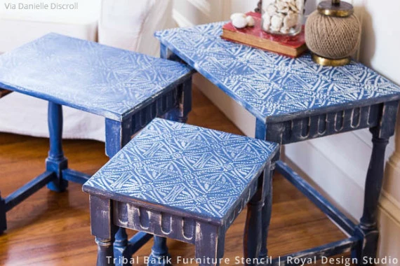 Tribal Batik Furniture Stencil - Image 16
