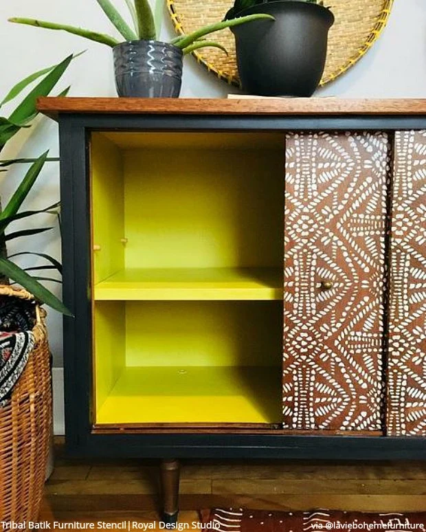 Tribal Batik Furniture Stencil - Image 17
