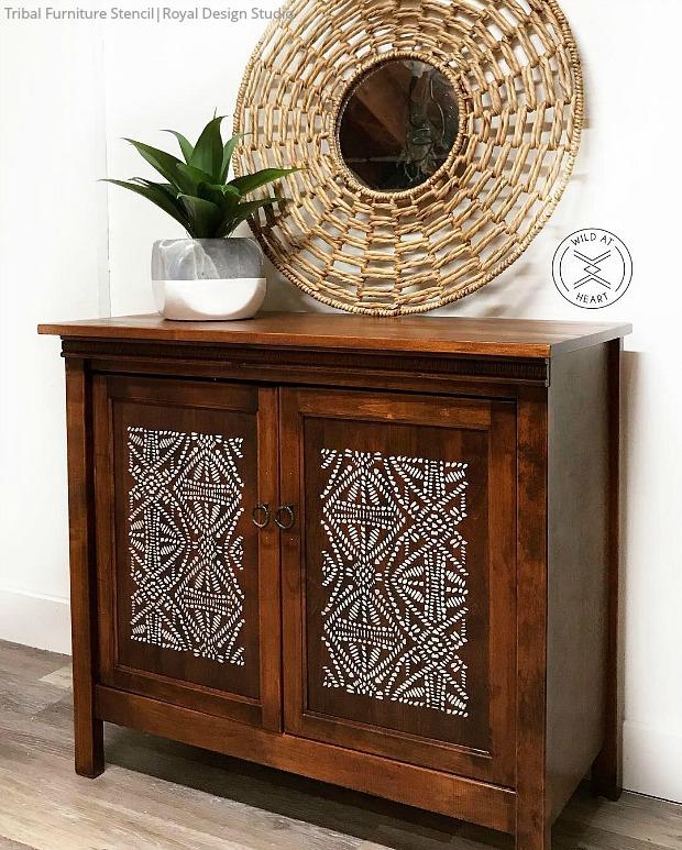Tribal Batik Furniture Stencil - Image 18