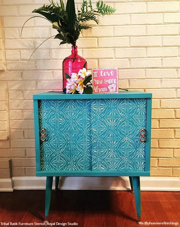 Tribal Batik Furniture Stencil - Image 19