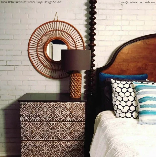 Tribal Batik Furniture Stencil - Image 23