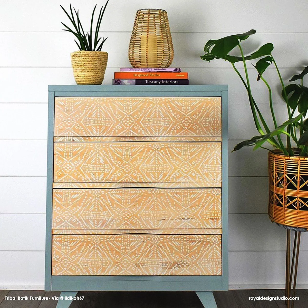 Tribal Batik Furniture Stencil - Image 25