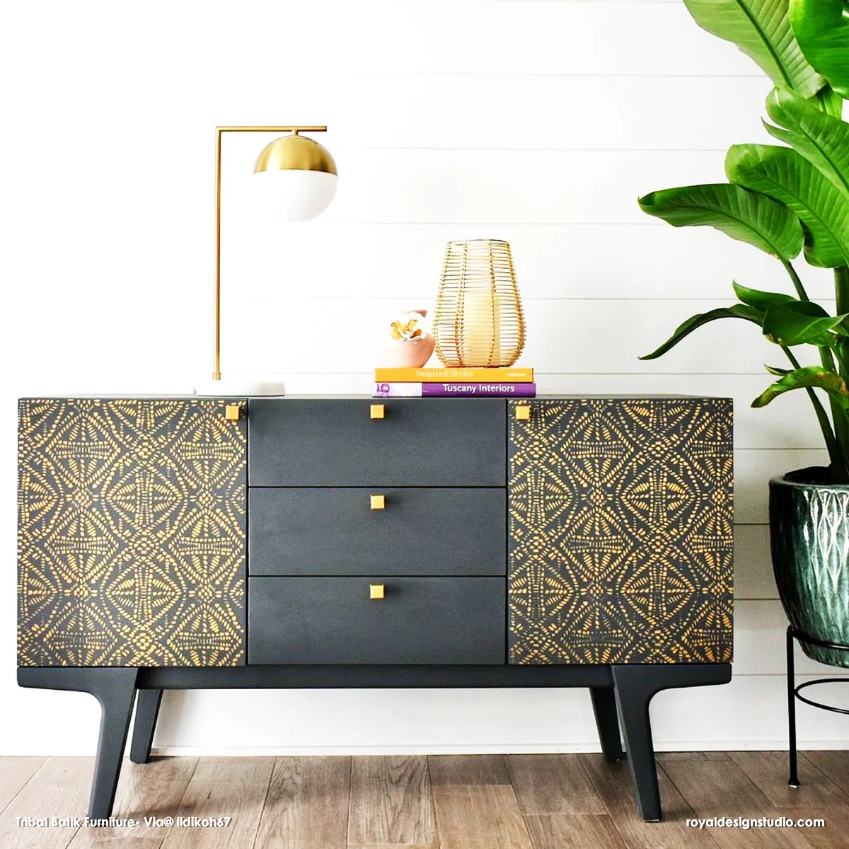 Tribal Batik Furniture Stencil - Image 26