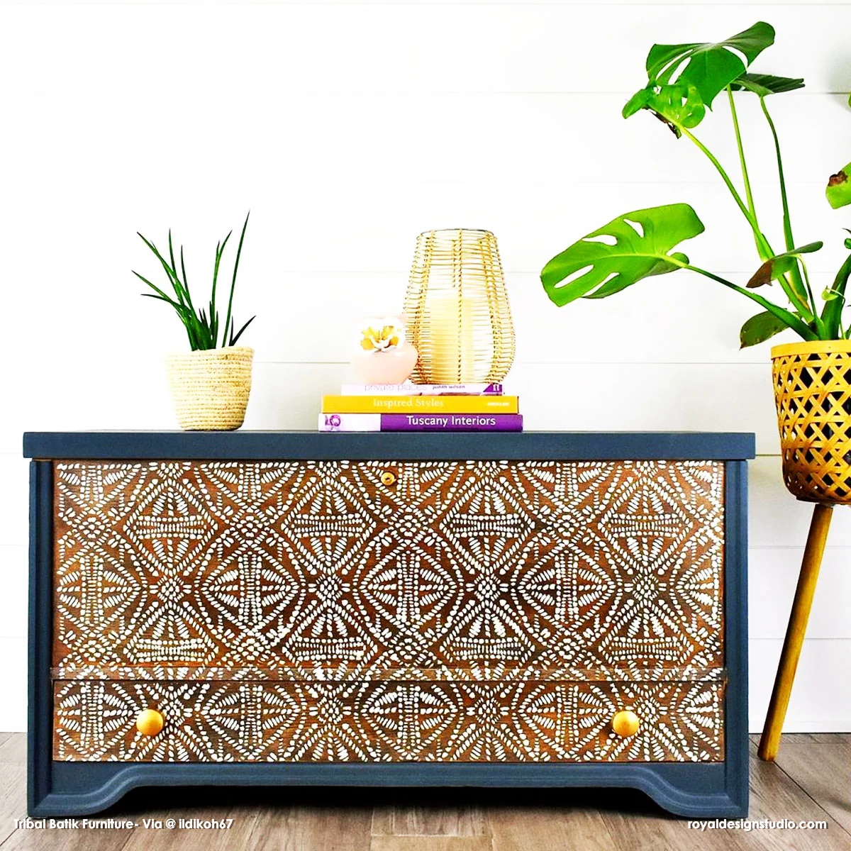 Tribal Batik Furniture Stencil - Image 27