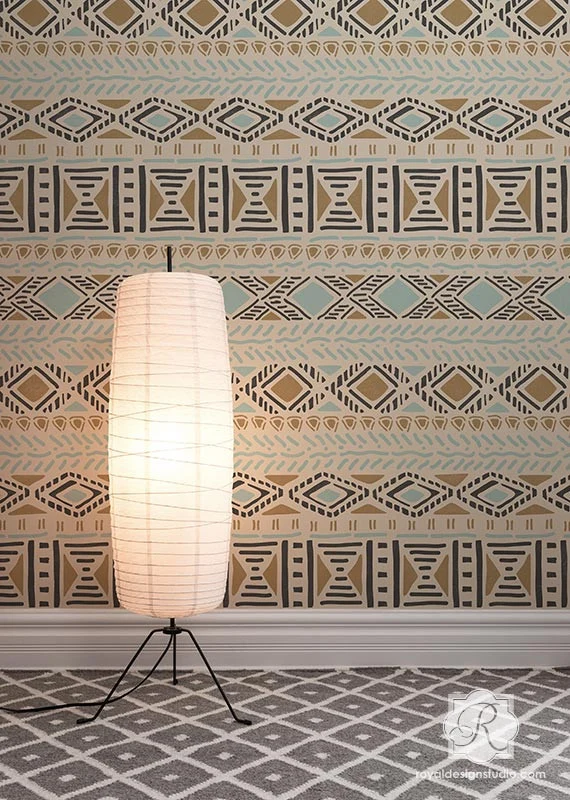Tribal Vibe Allover Wall Stencil - Image 3