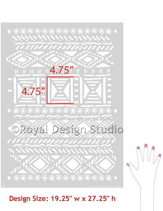 Tribal Vibe Allover Wall Stencil - Image 6