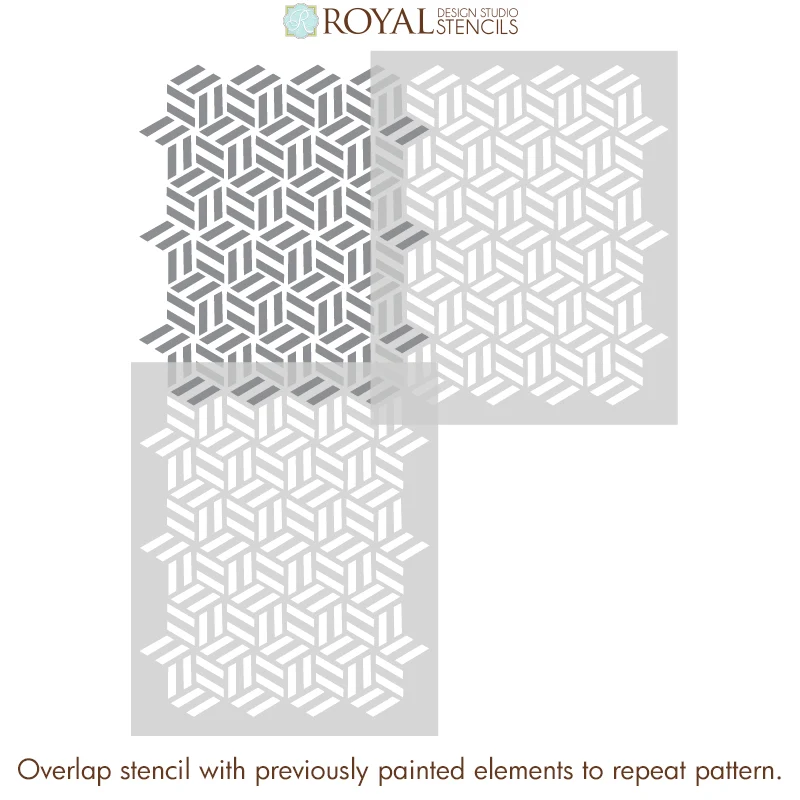 Tumbling Blocks Basketweave Stencil - Image 6
